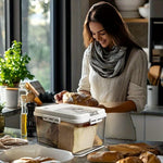leak-proof food storage box, adjustable sealing and airflow, portable, suitable for countertop bread toast fruits and vegetables