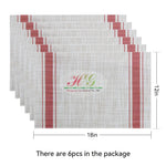 HuanGang Factory Wholesale Strip Placemat Kitchen Necessary Heat Resistant Custom Plastic Washable Custom Printed Pvc Placemats