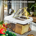 leak-proof food storage box, adjustable sealing and airflow, portable, suitable for countertop bread toast fruits and vegetables